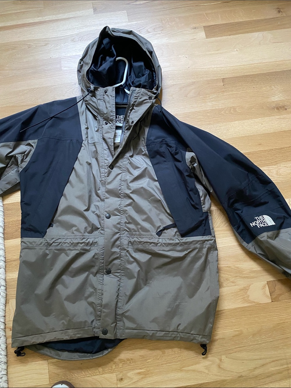 The North Face Men’s Two-Tone Hooded Raincoat - Taupe & Black